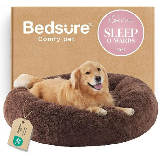 Donut Dog Bed Washable Anti Slip Plush Round Cozy Bed