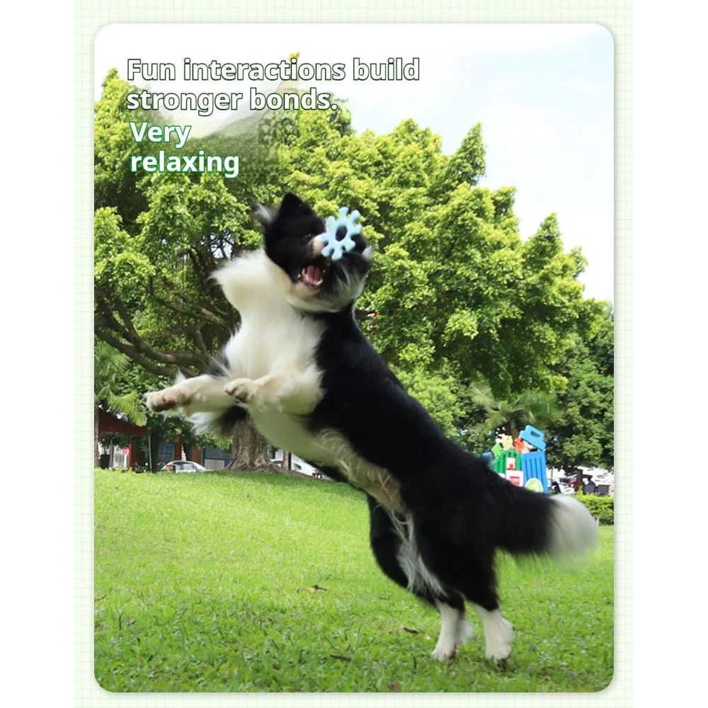 Pet Interactive Flywheel Dog Toy Silicone Water Resistant Rotating