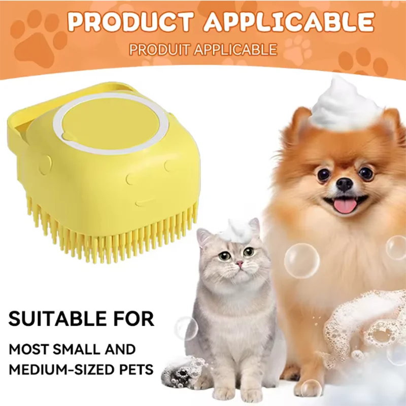 Bath Massage Brush For Pets Silicone Safety Grooming Tool For Dogs And Cats