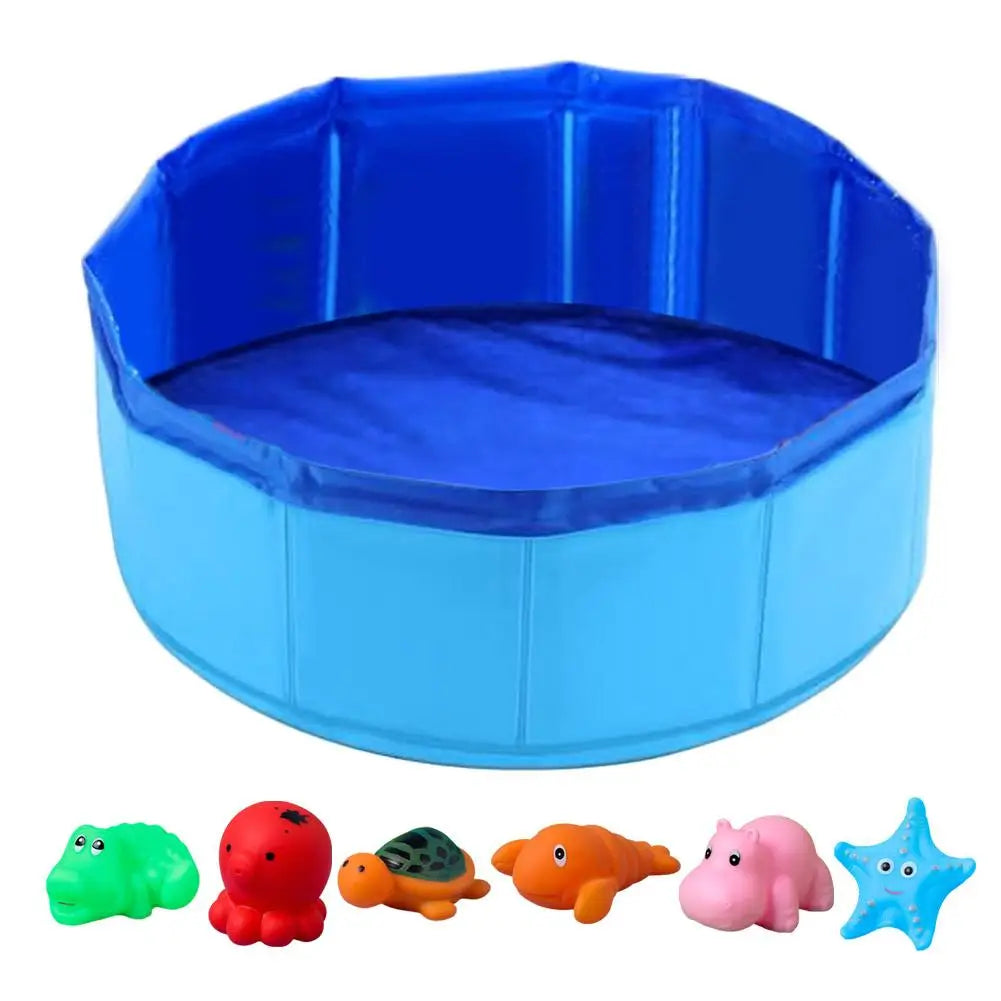 Foldable Pet Bath Pool For Dogs And Cats Interactive Toy