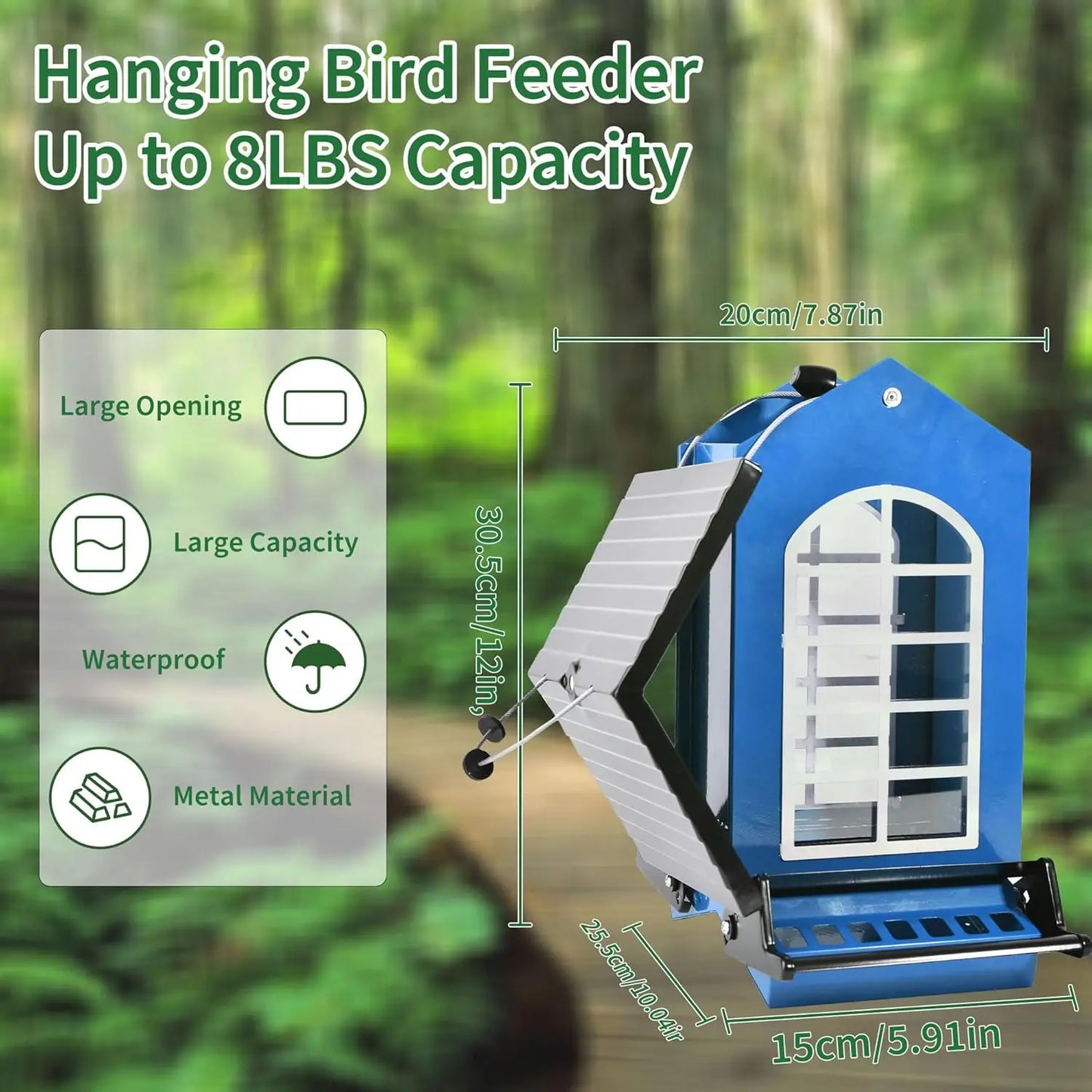 Squirrel Proof Metal Hanging Bird Feeder With Weight Activated Perches