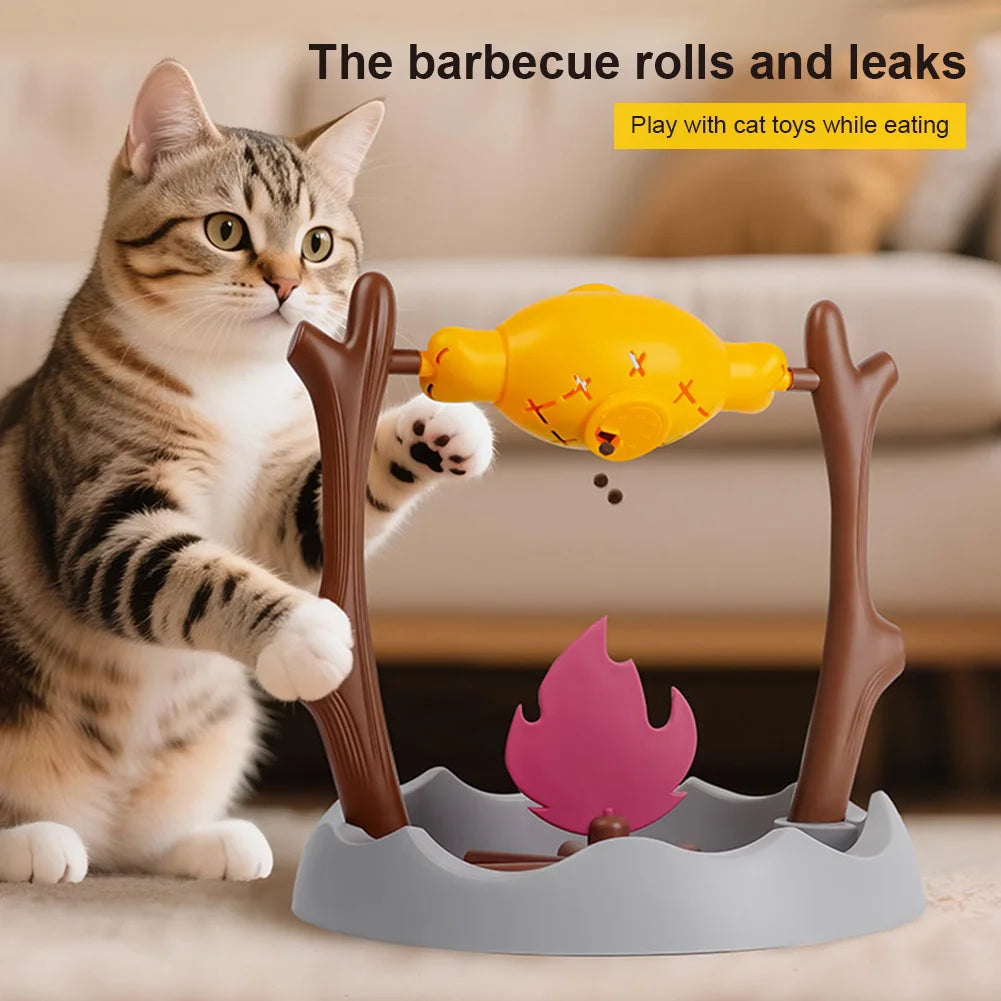 Cats Treat-Dispensing Slow Feeder 360 Degree Rotating Snack Bowl