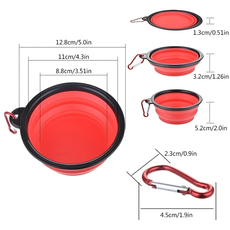 Portable Collapsible Pet Food Bowl TPR Silicone Travel For Dogs Cats
