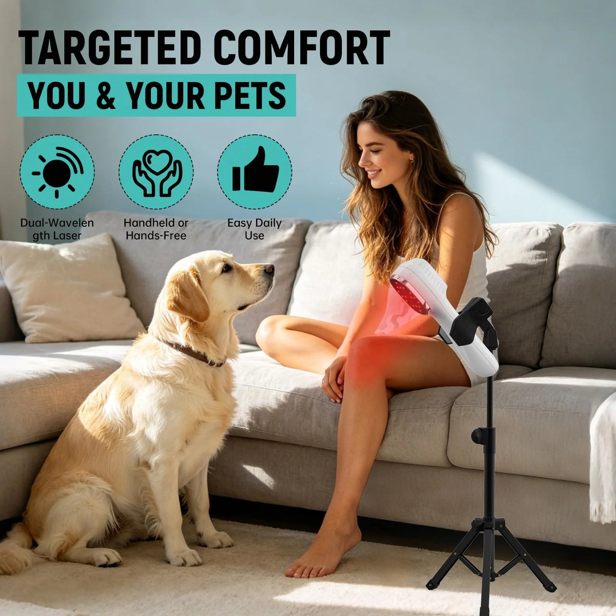 Pet Red Light Therapy Device With 808nm Laser For Comfort