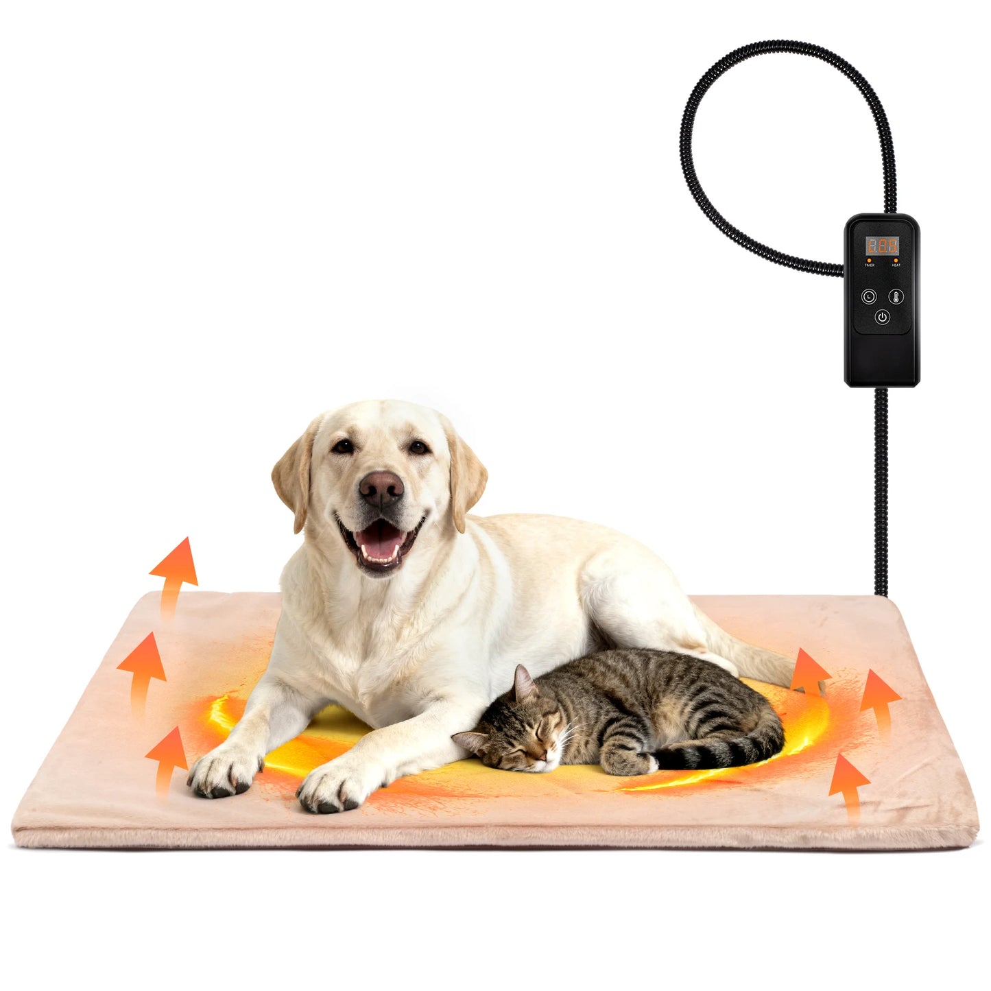NONECN Large Dog Cat Heating Pad With Timer Memory Foam