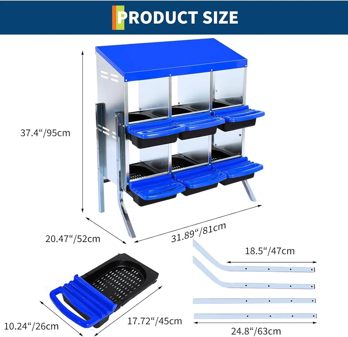 TWISTER.CK Chicken Nesting Box Roll Away Design With Metal Legs