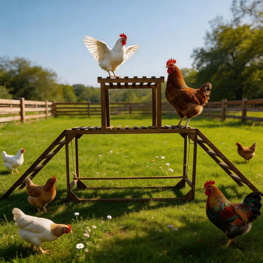 BINGOPAW Pine Wood Chicken Perch Swing And Climbing Ladder