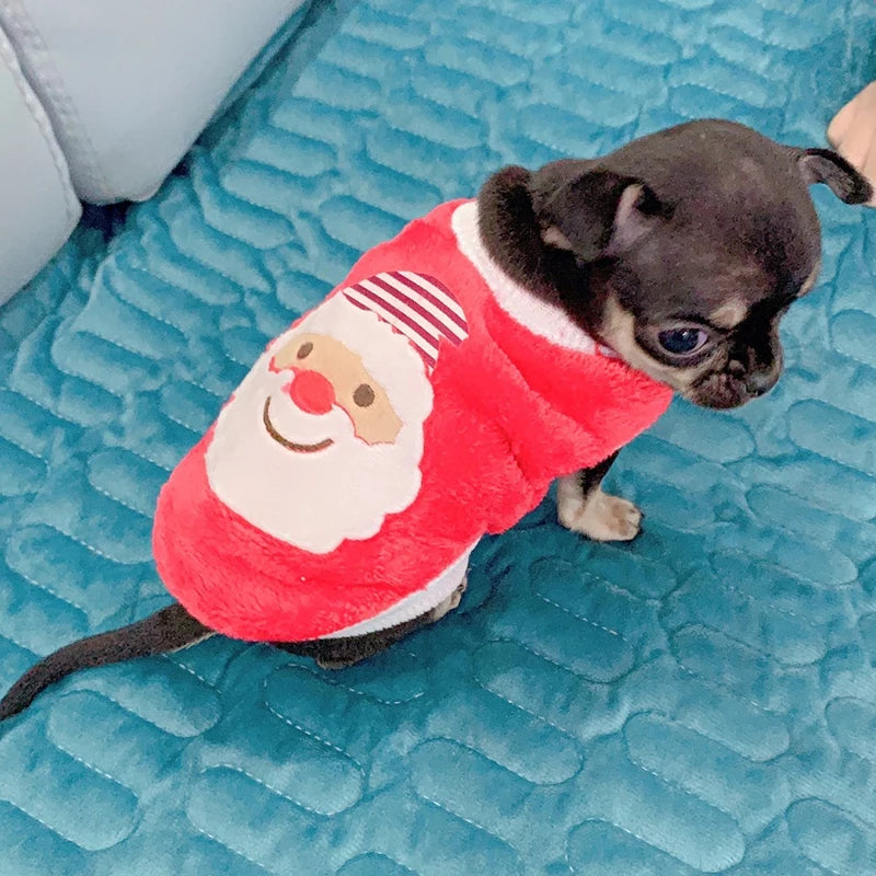 Tea Cup Print Dog Sweater With Warm Fleece For Puppies