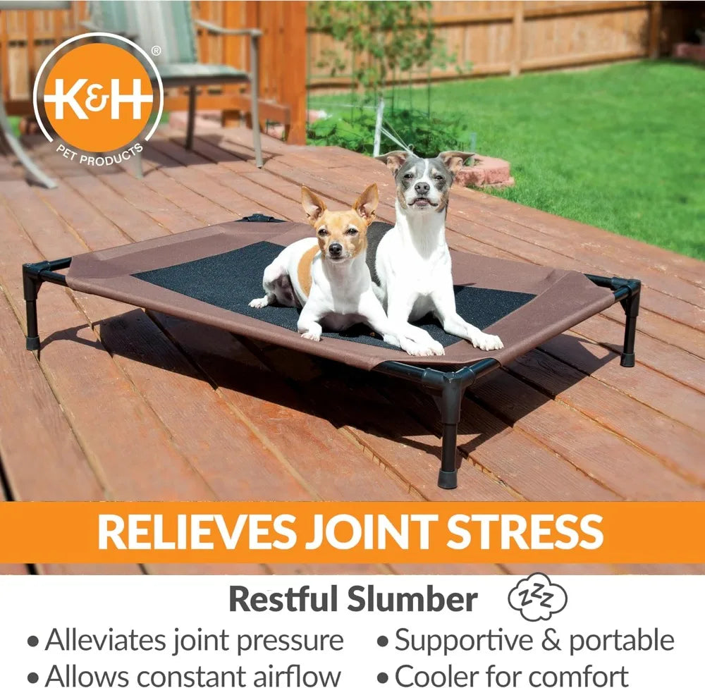 Outdoor Elevated Dog Cot Breathable Cooling Bed Washable Mesh Cover