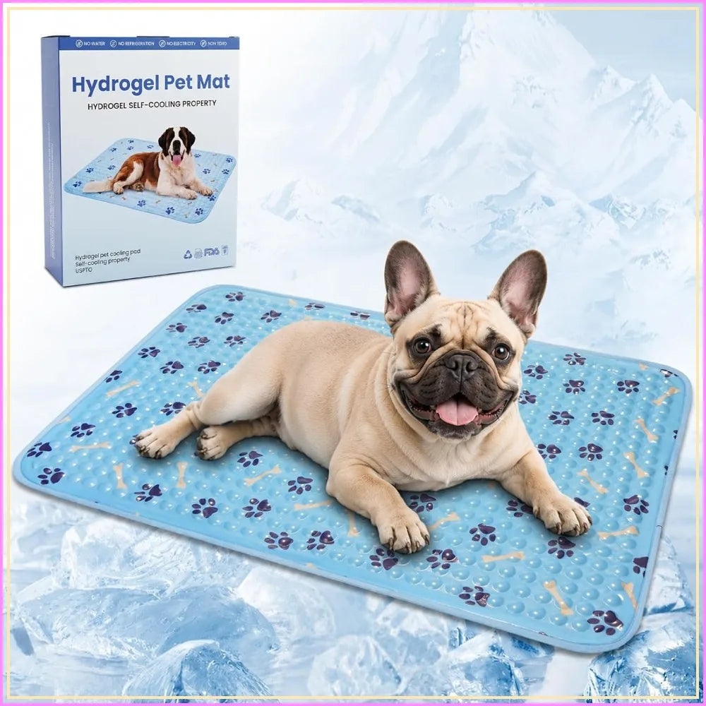 Self Cooling Dog Bed With Gel Cooling Mat Waterproof Durable