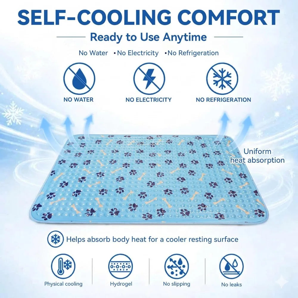 Self Cooling Dog Bed With Gel Cooling Mat Waterproof Durable