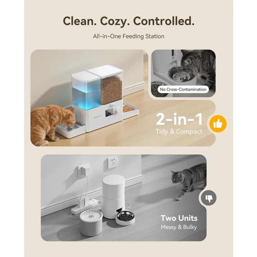 Automatic Pet Feeder and Water Dispenser for Cats and Dogs