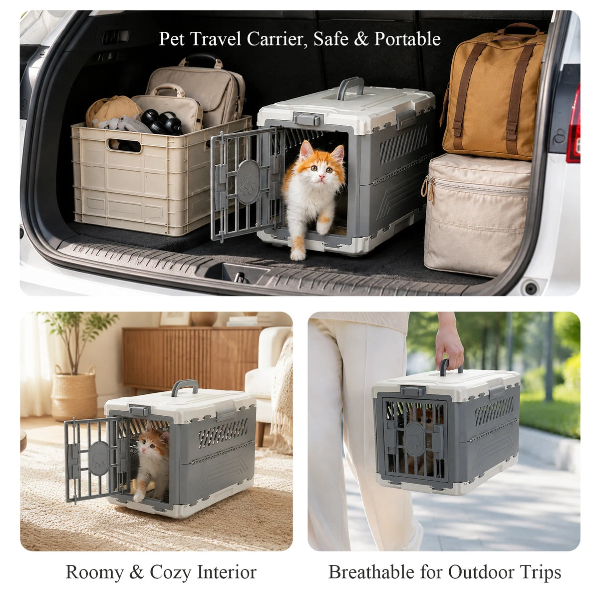 PAWZ Road Foldable Pet Travel Carrier with Secure Lock Door
