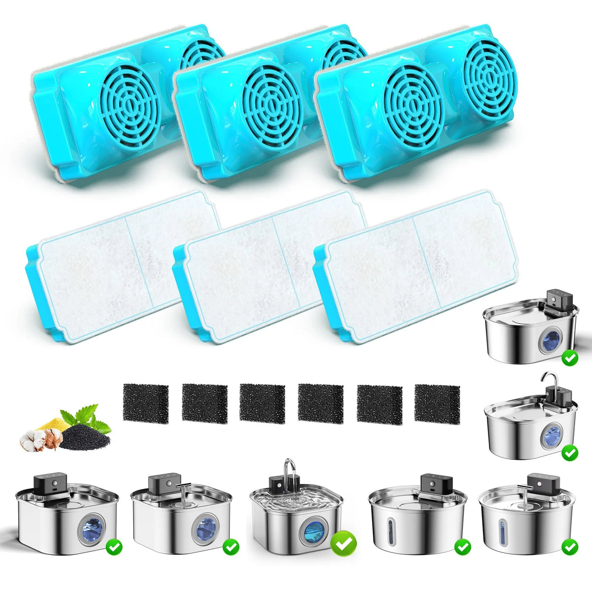 Replacement Cat Water Fountain Filters for Pet Drinkers