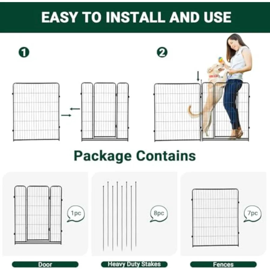 Outdoor Dog Play Pen Portable Rust-Proof Metal Exercise Fence