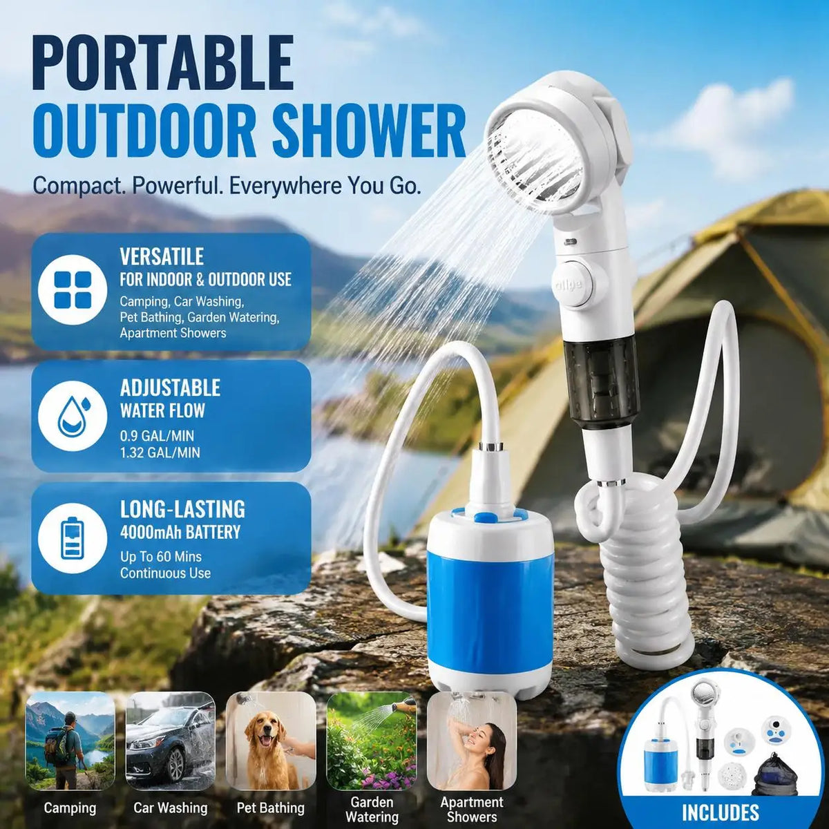 Portable Rechargeable Outdoor Handheld Sprayer For Pets And Gardens