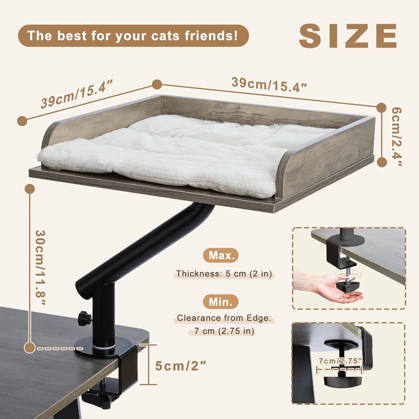 PAWZ Road Cat Desk Bed 360 Rotatable Comfort Hammock