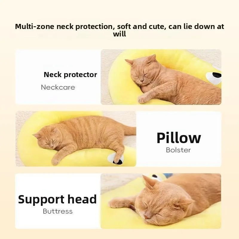 Pet Comfort U-Shaped Cat Pillow Calming Plush