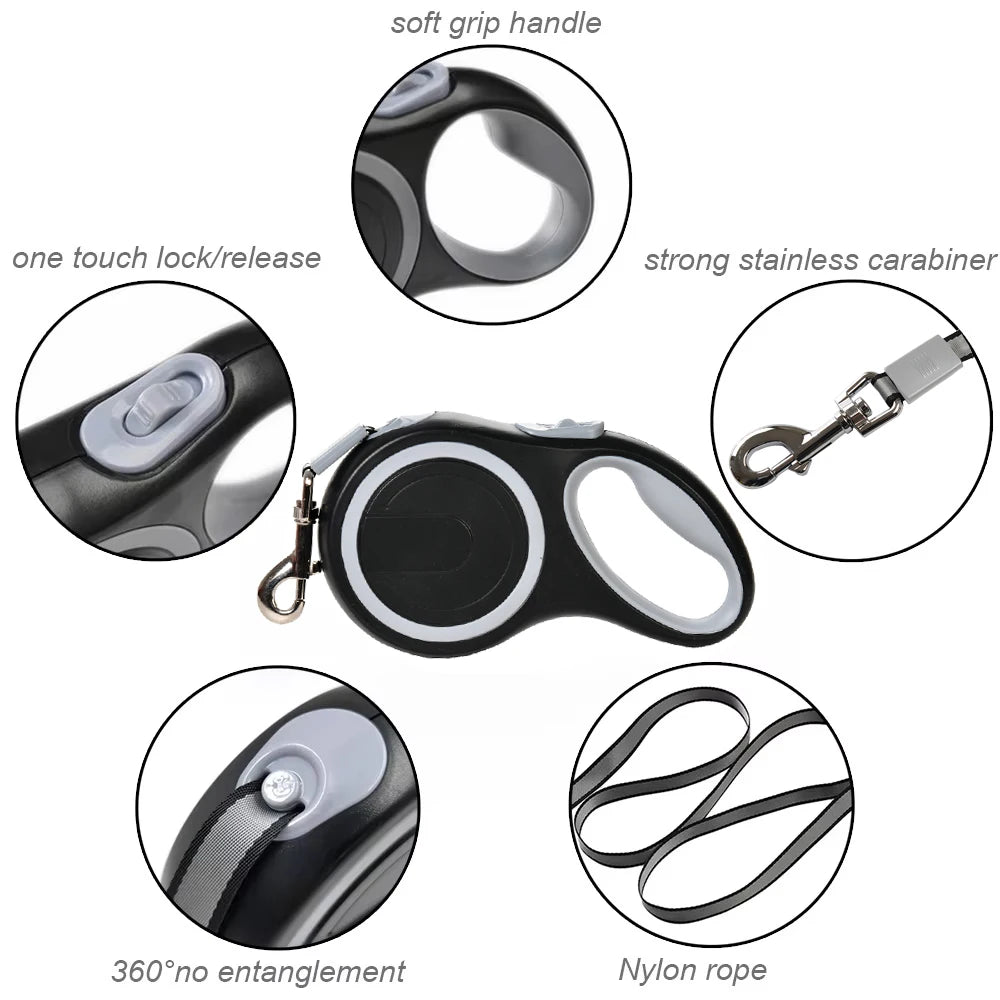 Retractable Dog Leash Adjustable Rope For All Dogs