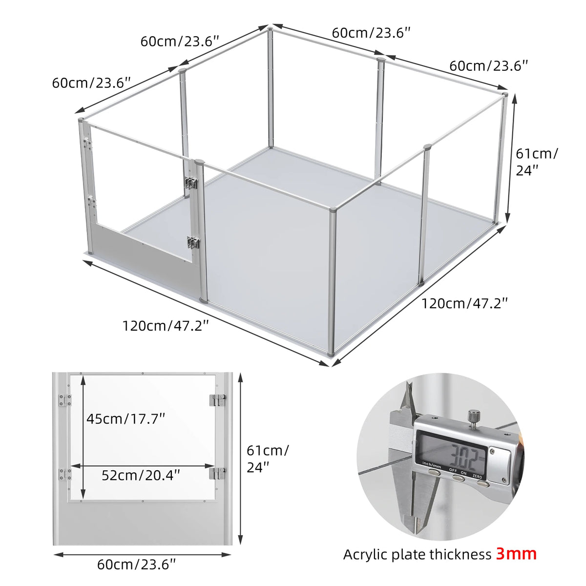 Bingopaw Acrylic Dog Playpen With Waterproof Puppy Exercise Mat