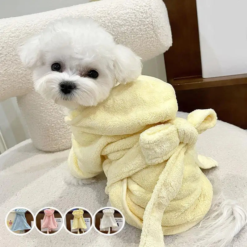 Pet Towels Bathrobes With Cap Super Absorbent for Dogs Cats