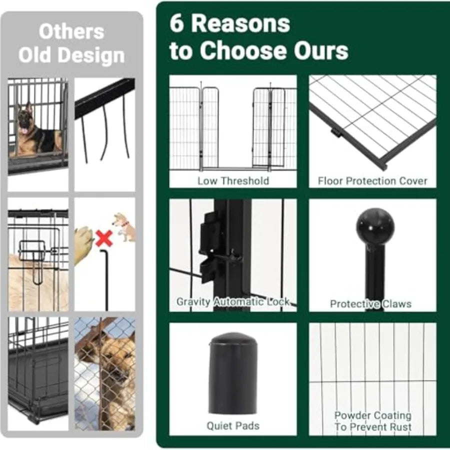 Outdoor Dog Play Pen Portable Rust-Proof Metal Exercise Fence