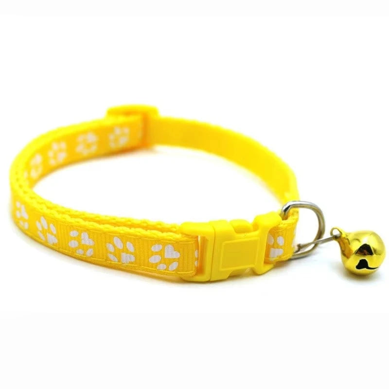 Adjustable Patterned Cat Collar With Safety Bell For Pets