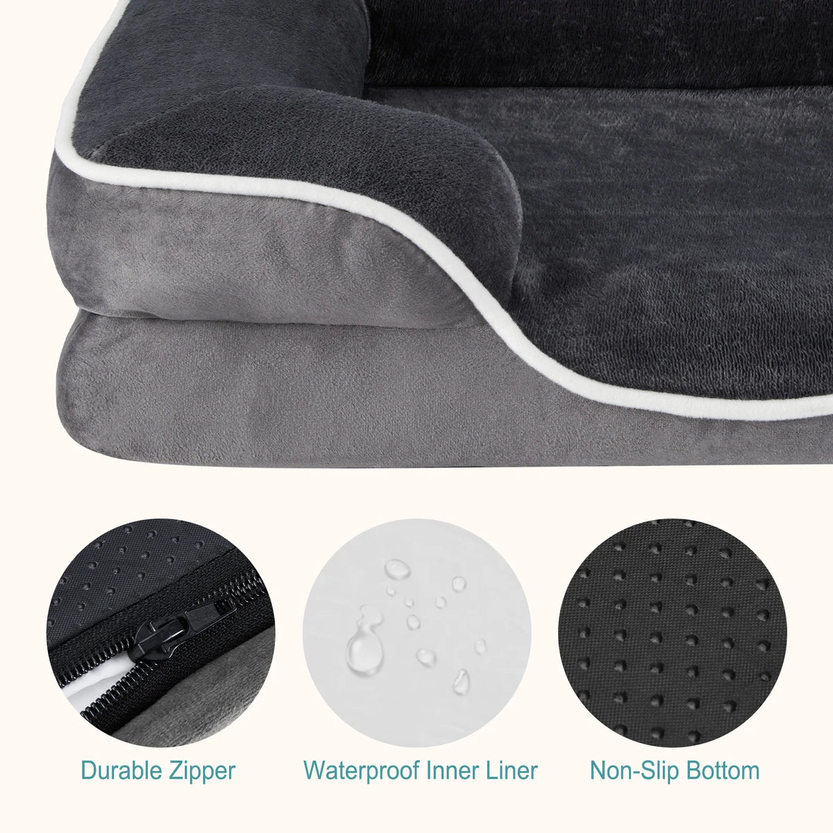 MCQ Orthopedic Memory Foam Dog Bed With Washable Cover