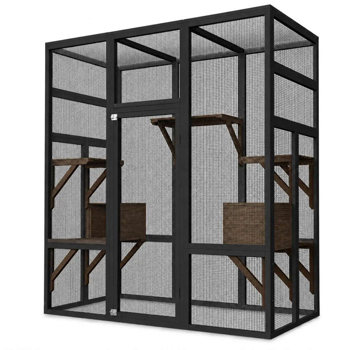 Himiss Wooden Outdoor Catio With Five Platforms For Cats
