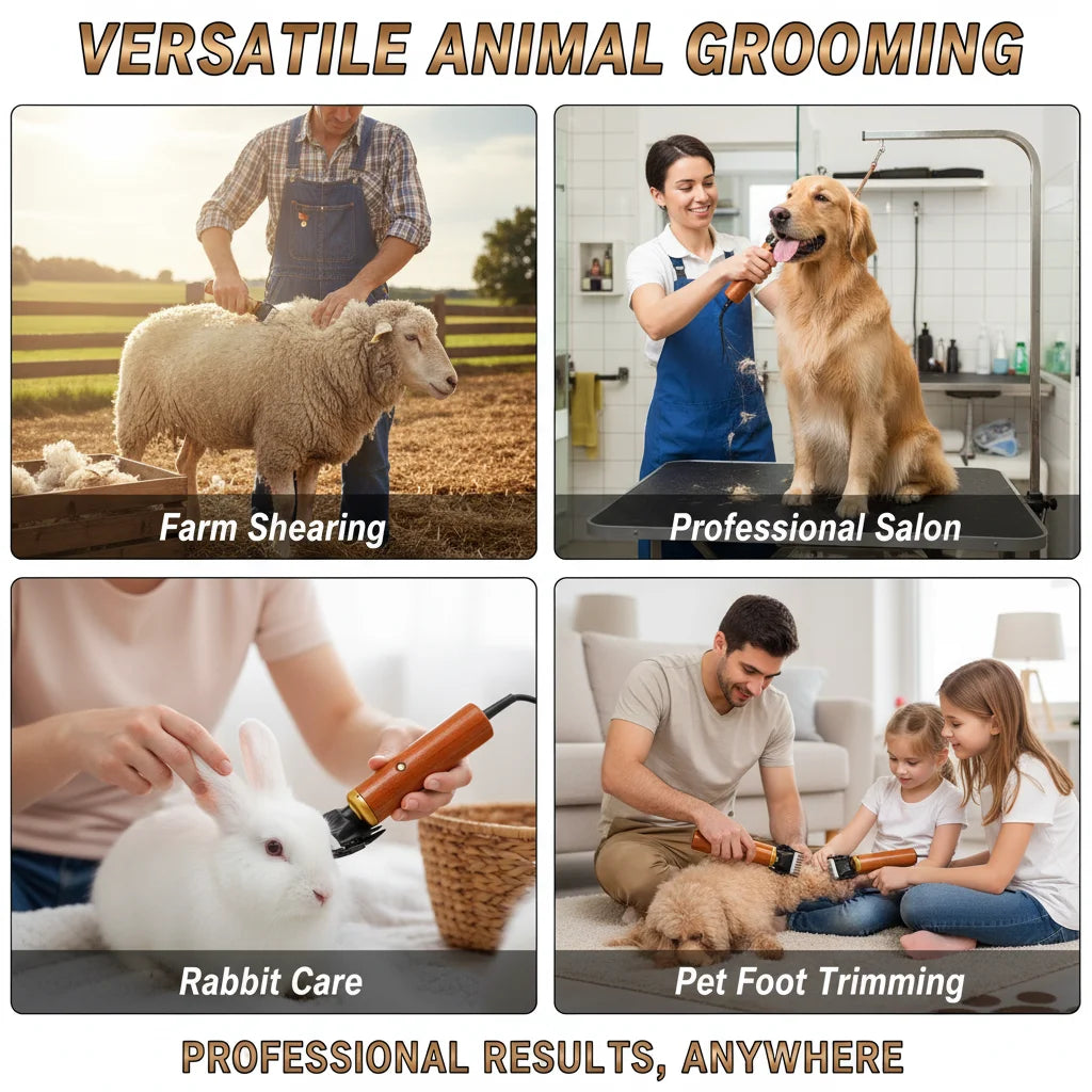 Bymaocar Electric Pet Clipper 55W Corded Low Noise For Dogs Sheep Goats US Plug