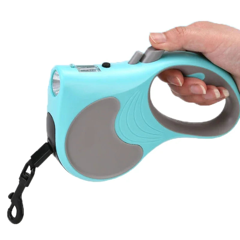 Retractable 5m Dog Leash With Lights For All Pets Durable