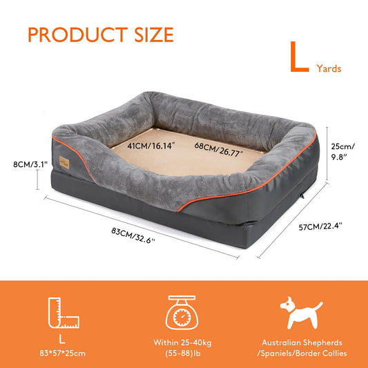 BINGOPAW Large Dog Bed Warm Fleece Anti Allergy Removable Cover