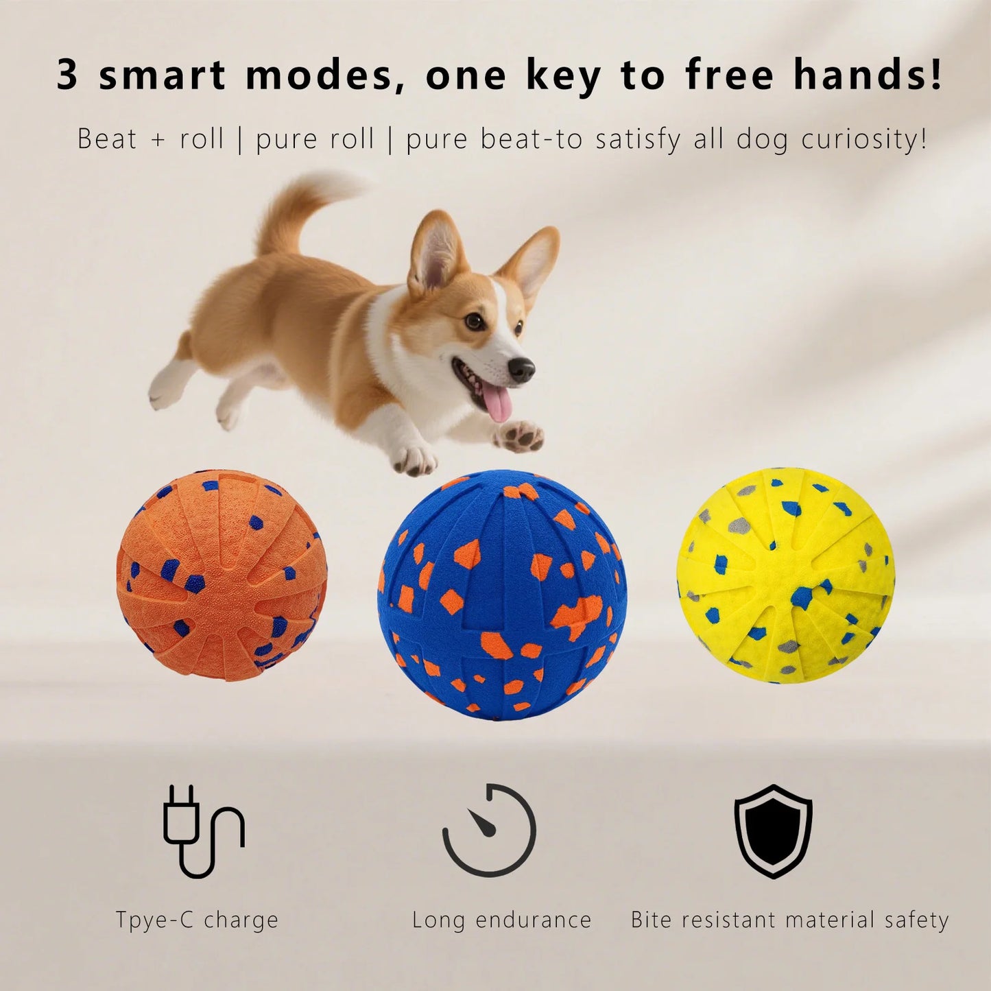 Booteely Interactive Smart Automatic Dog Ball Toy Moving Rotating