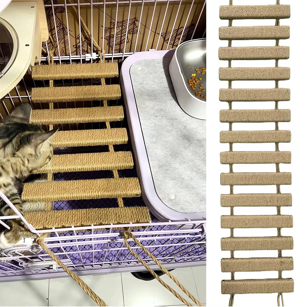 CWV Sisal Rope Cat Bridge Ladder and Scratching Furniture for Climbing and Play