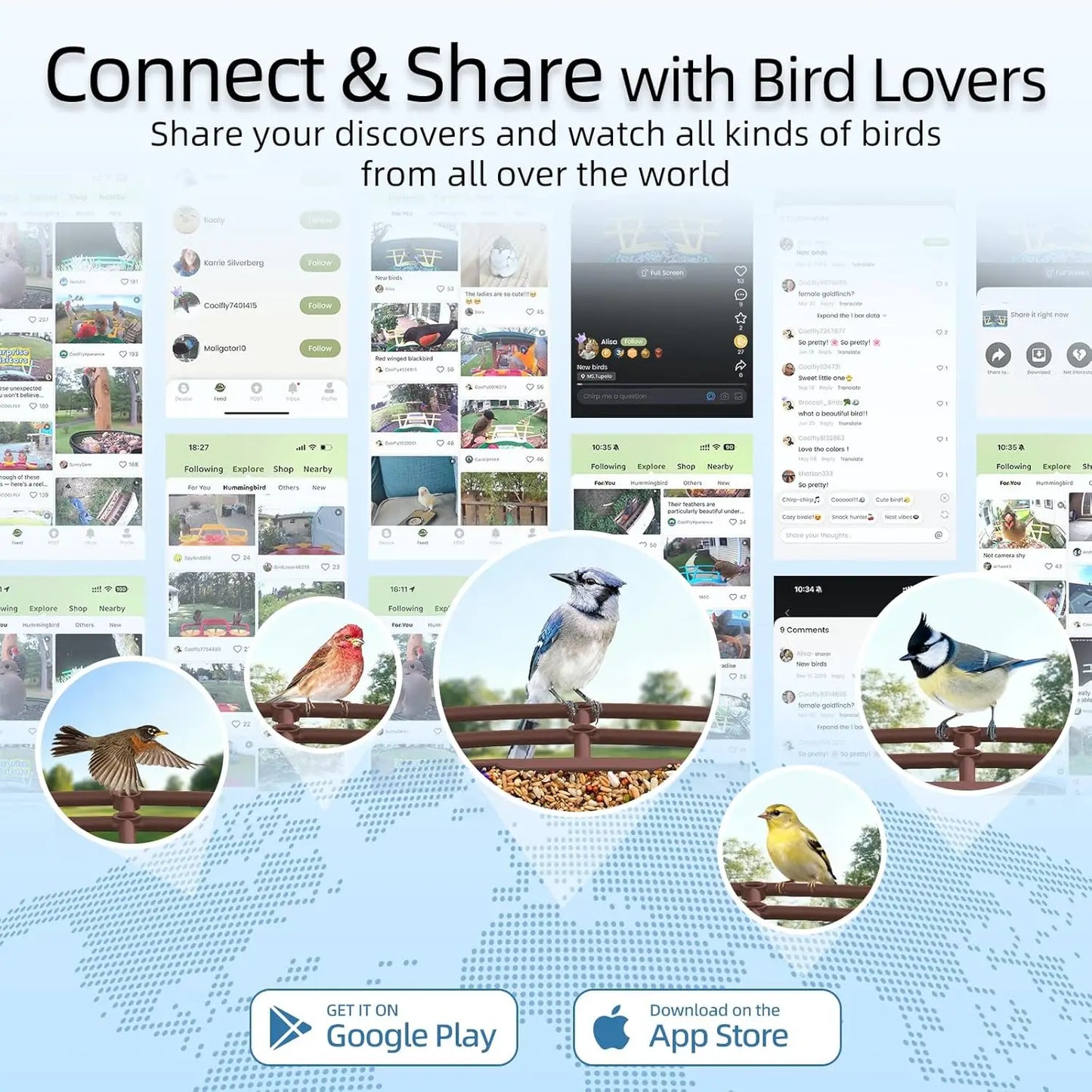 2.5K HD Solar Bird Feeder Camera With AI Recognition Alerts